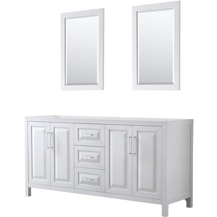 Wyndham Collection Daria 71" Double Free Standing Vanity Cabinet -