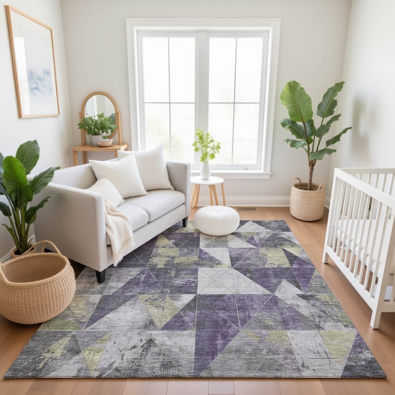 Premium Washable Super Soft Contemporary Mosaic Mayfield Rug