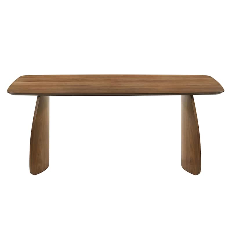 Furniture of America Megan Midcentury 7-Piece Walnut Wood Dining Table Set