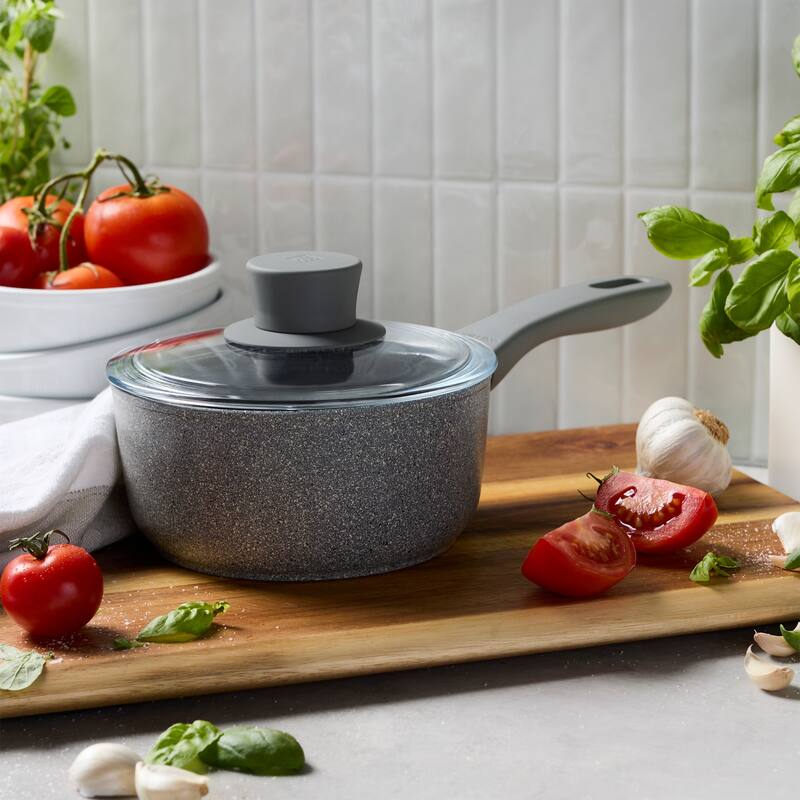 ZWILLING Parma Plus Ceramic Aluminum Ceramic Nonstick Saucepan with Lid - Grey