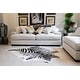 preview thumbnail 3 of 3, Genuine Cowhide Rug Zebra Print on Off White Size 6 x 7'