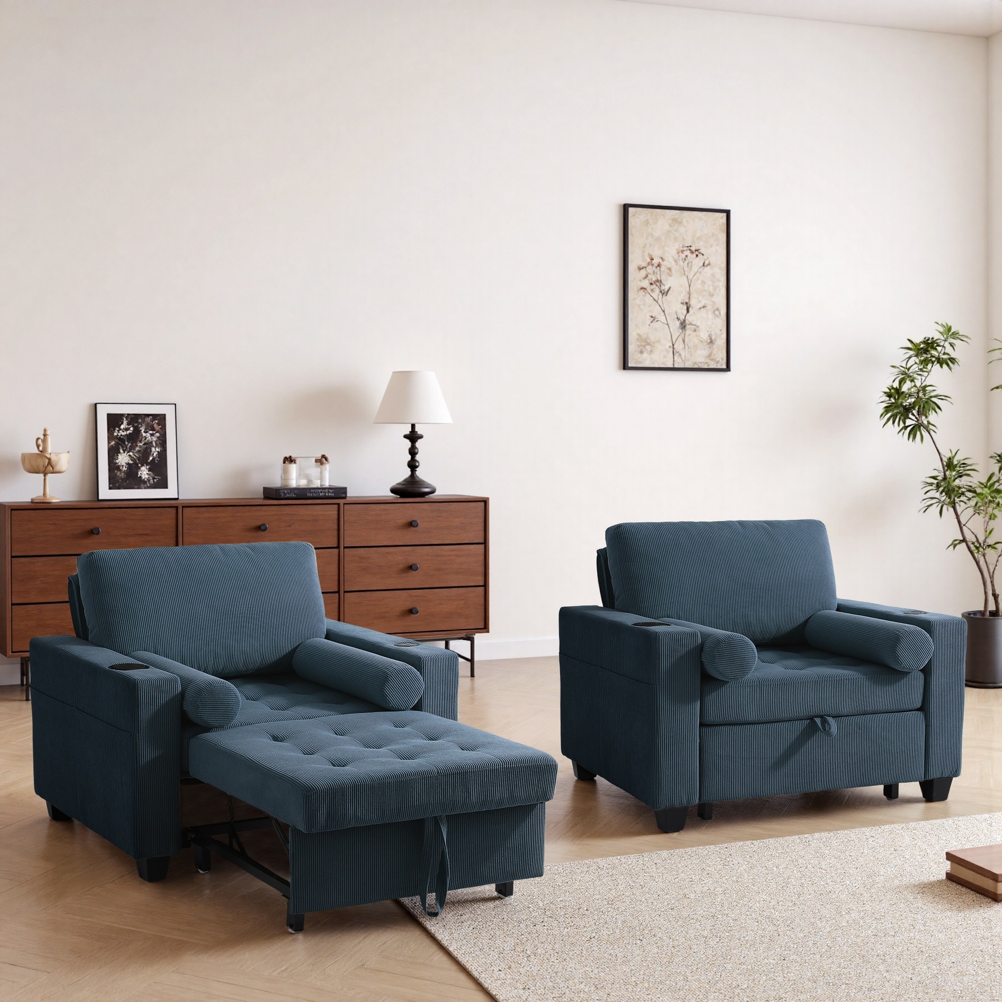 3-in-1 Adjustable Sleeper Sofa Bed Convertible Chair for Living Room