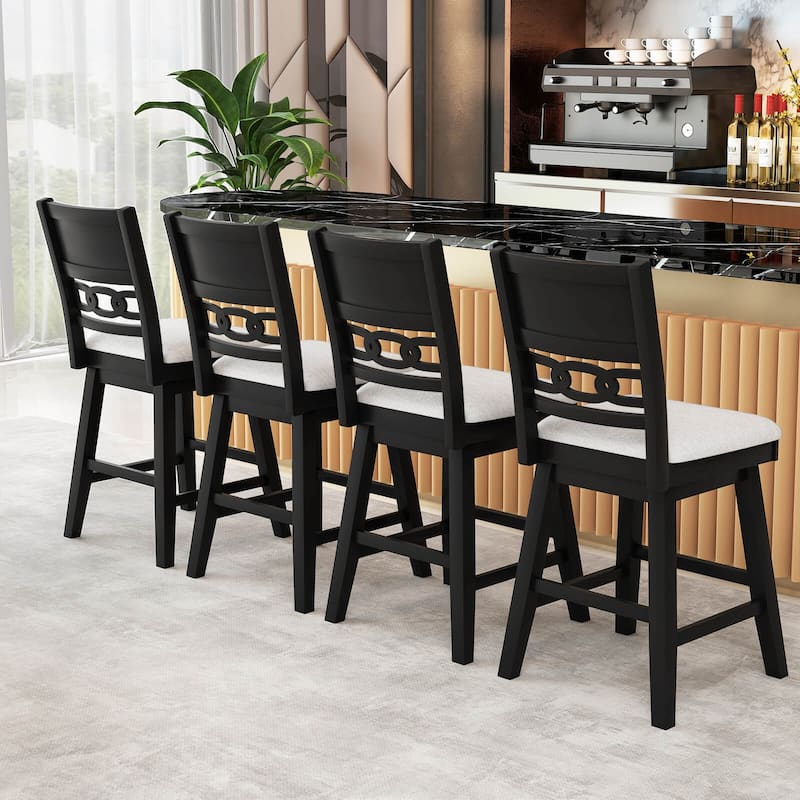 Costway 25" Swivel Counter Height Chairs Set of 2/4 with Upholstered - See Details