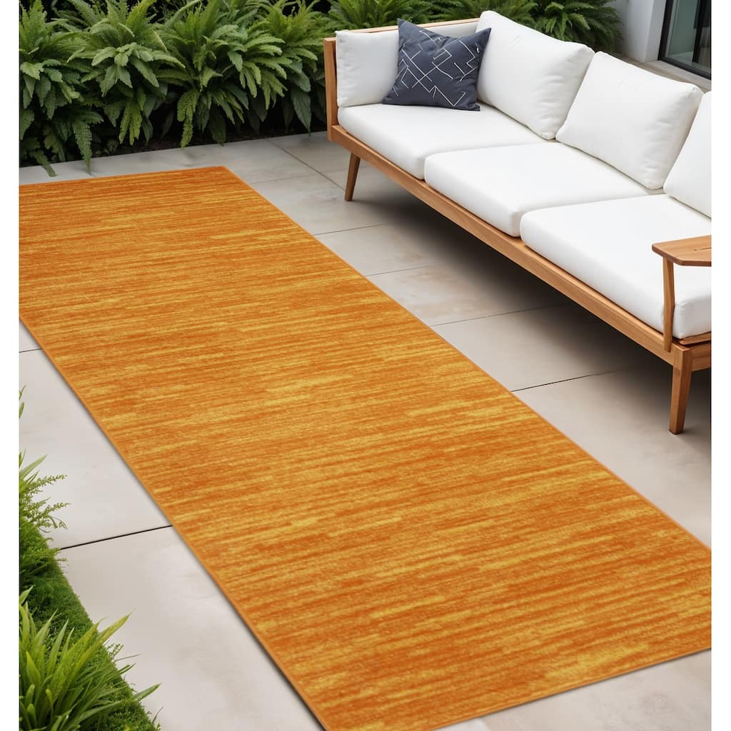HomeRoots Contemporary Runner Outdoor Rug - 2' X 10'