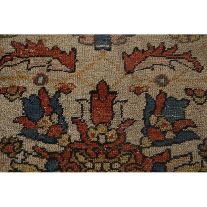 Hand Knotted Oriental 100% Wool Carpet Traditional Floral Beige & Ivories Sultanabad Area Rug - 11' 10'' X 8' 8''