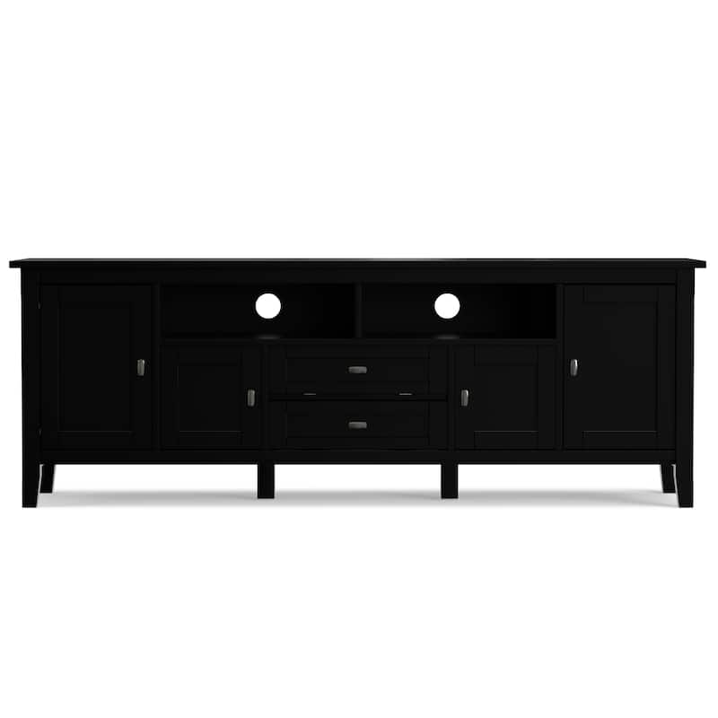 WYNDENHALL Norfolk SOLID WOOD 72 inch Wide TV Media Stand For TVs up to 80 inches - 72'' W x 17.5'' D x 26'' H