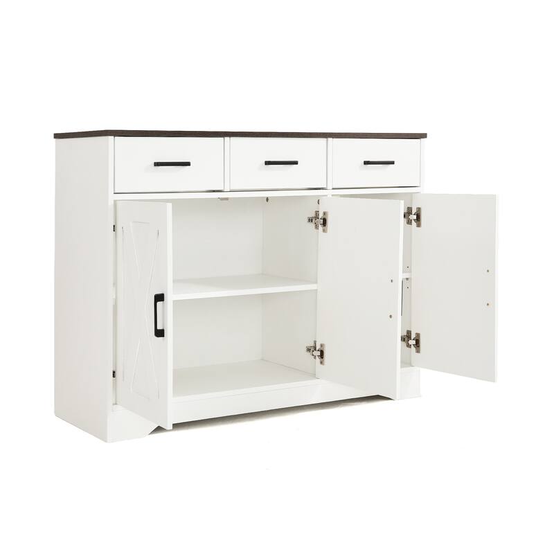 42.6" Wide TV Stand Console with 3 Storage Drawer