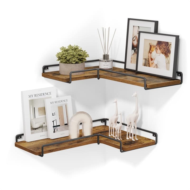 Corner Shelf Wall Mount Set of 2 - 15.7"D x 5.5"W x 1.6"H