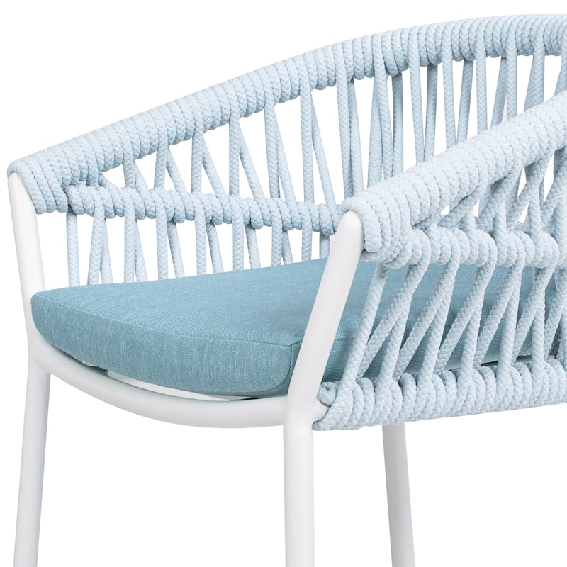 Maiden 27" Woven Rope Upholstered Patio Counter Stools (Set of 2)