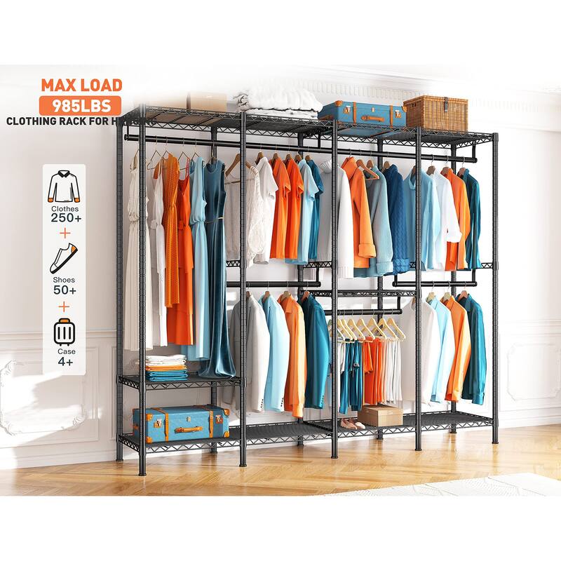 Clothes Rack Heavy Clothing Racks Load 985 LBS, Metal Clothing Rack