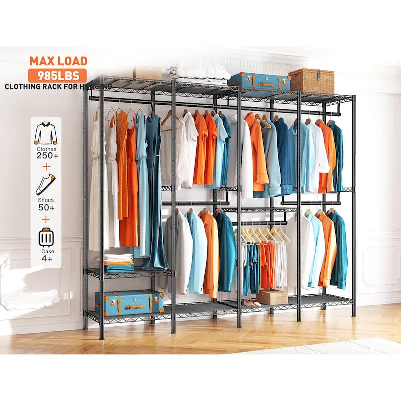 Amazon Bosuru Clothing Rack Ubuy Heavy Duty Clothes Rail On Wheels