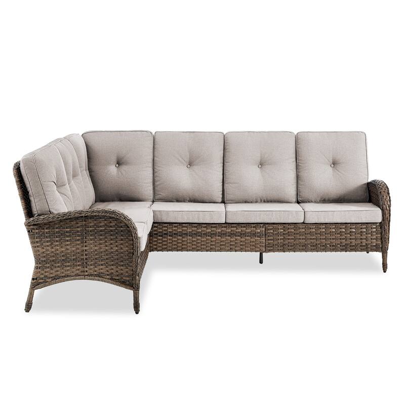 Outdoor Sectional Furniture Sofa Set with Thick Cushions