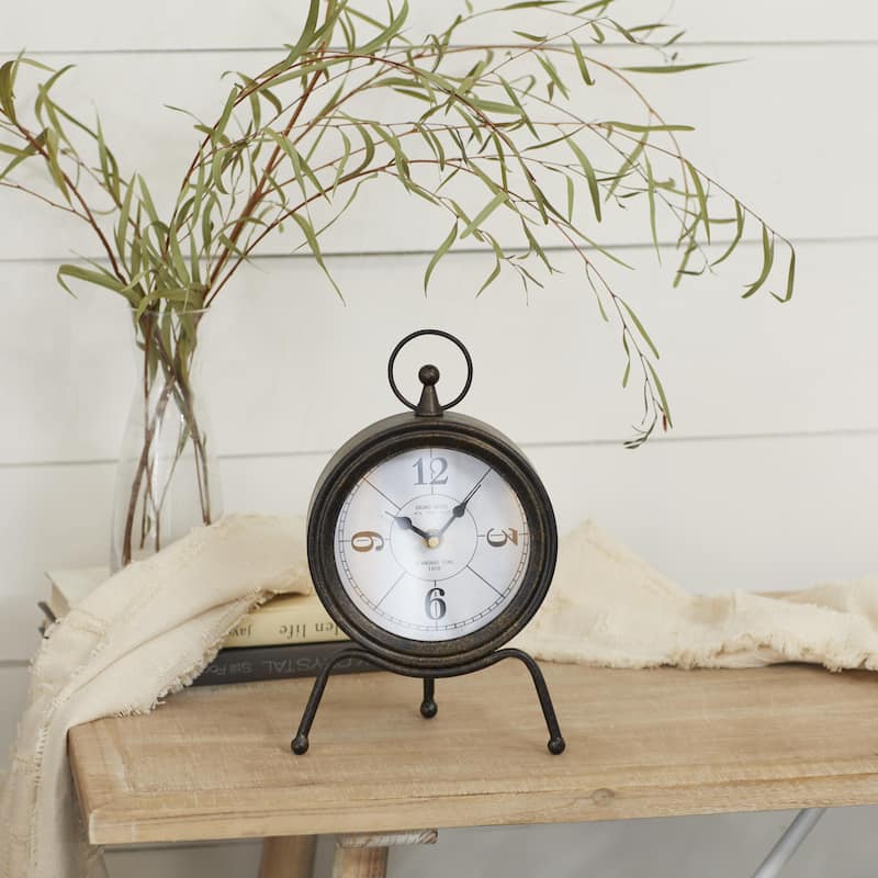Metal Standing Stopwatch Clock - Brown - Roche River Decor