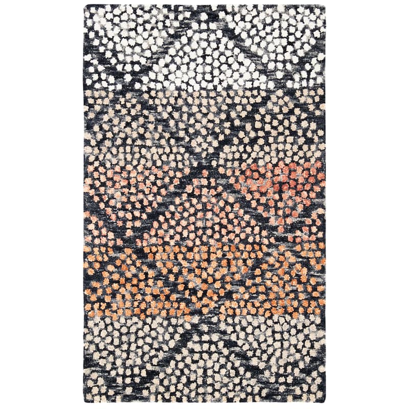 SAFAVIEH Handmade Trace Brenna Trellis Wool Rug - 3' x 5' - Navy/Ivory