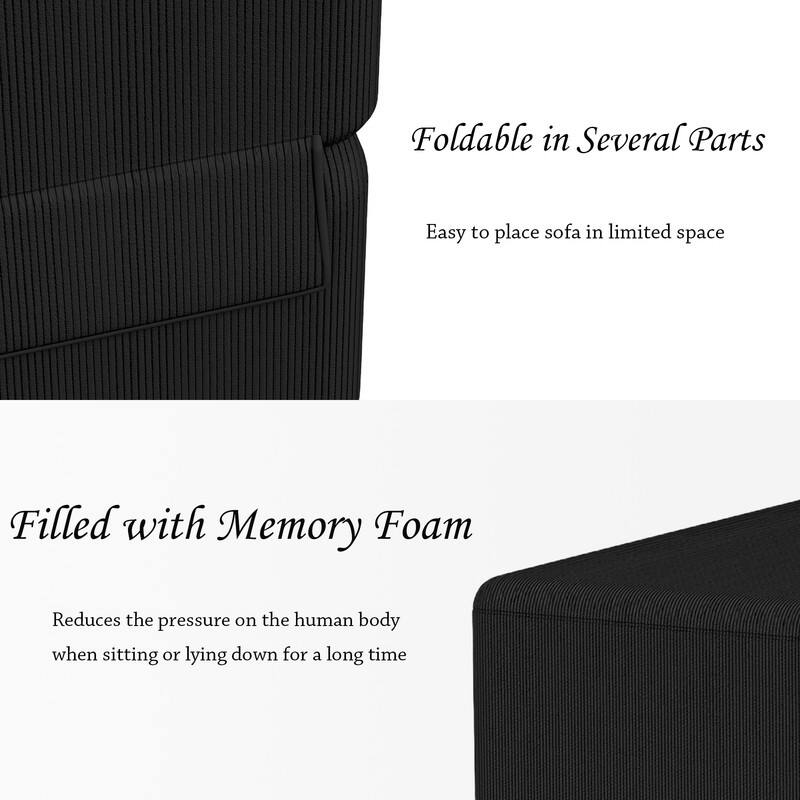 Convertible Compression Corduroy Sectional Sofa (Set of 4)