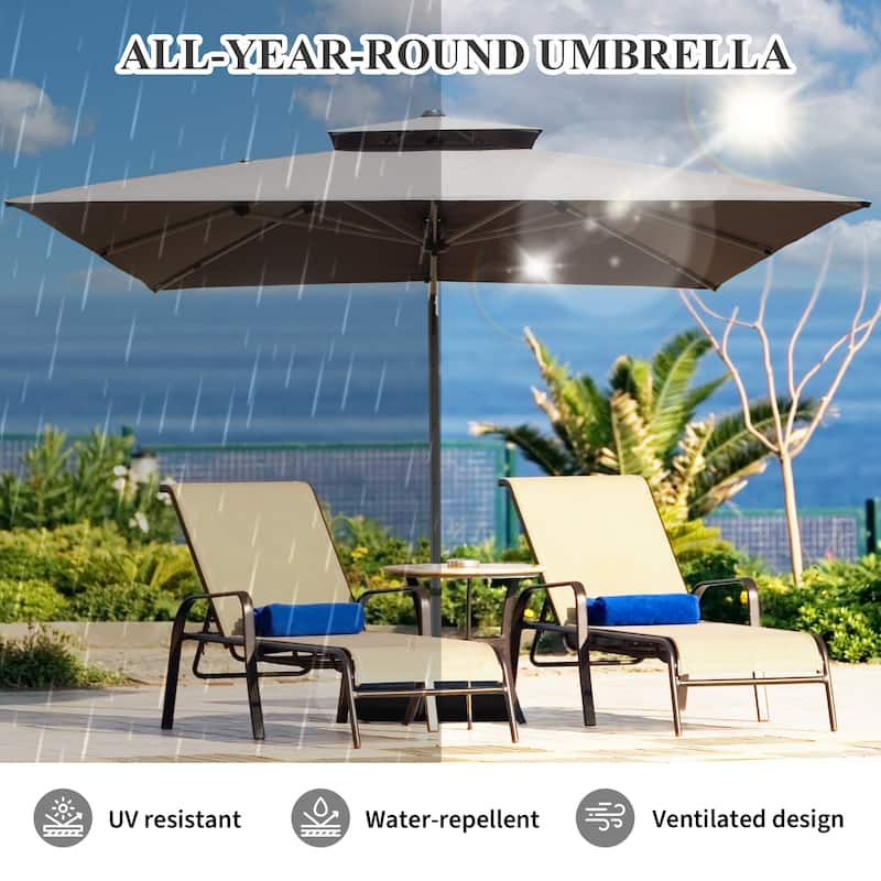 10'X10' Square Cantilever Umbrella with Center Pole, (Base Not Included)