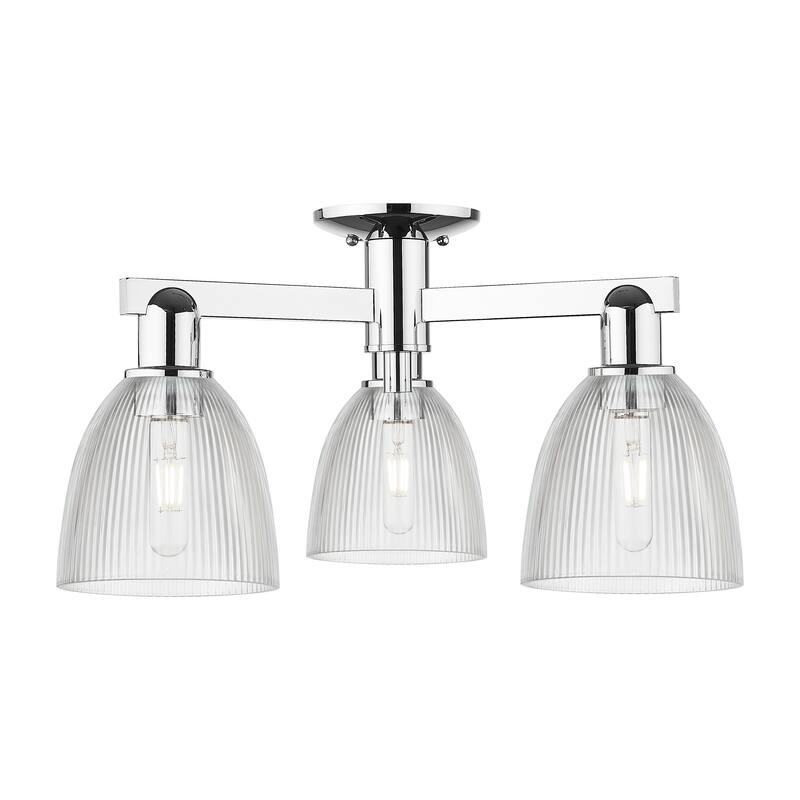 Innovations Lighting Endless Possibilities Arcadia - Castile - 3 Light 24" Semi-Flush Mount - Clear/Polished Chrome