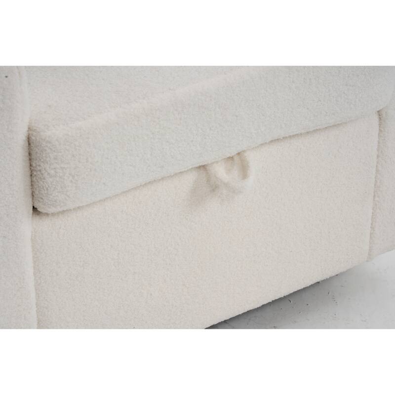 GDFStudio - Liam Modern 360° Swivel Linen Accent Chair with Rivet Detailing