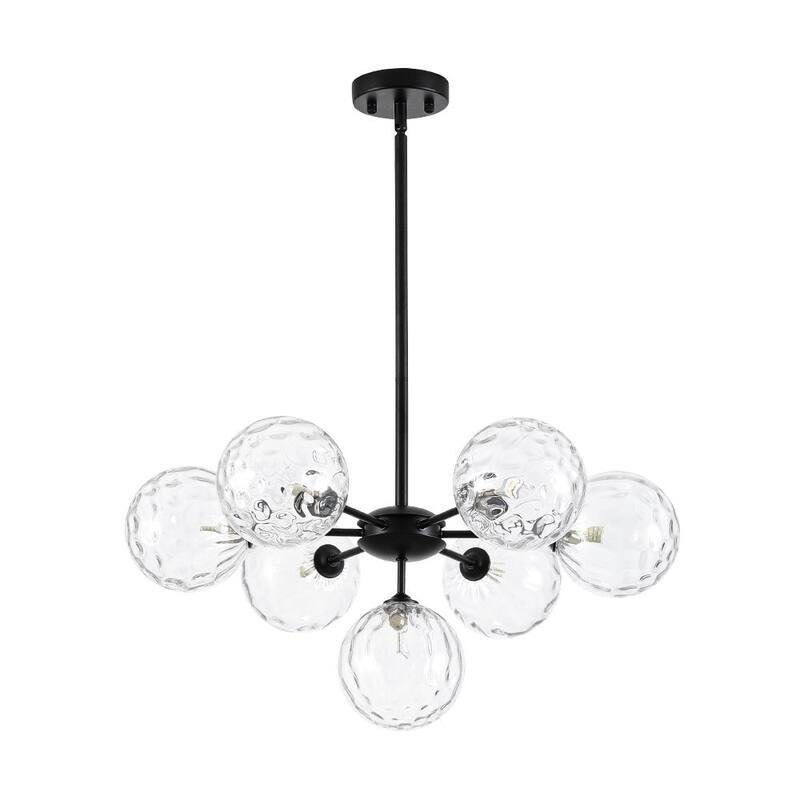 Contemporary Water Glass Bubble Round Tiered Chandelier 25.6 in