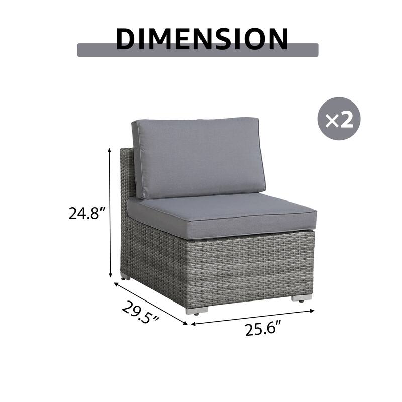 Outdoor Wicker Single Sofa Without Armrests