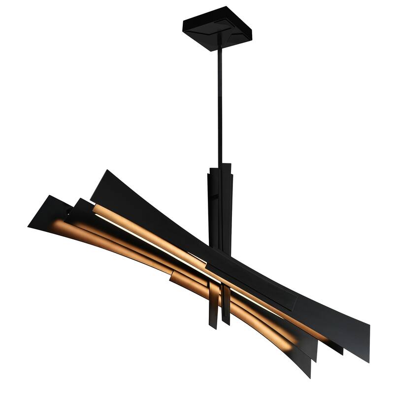Solara Integrated LED 50in Black Chandelier