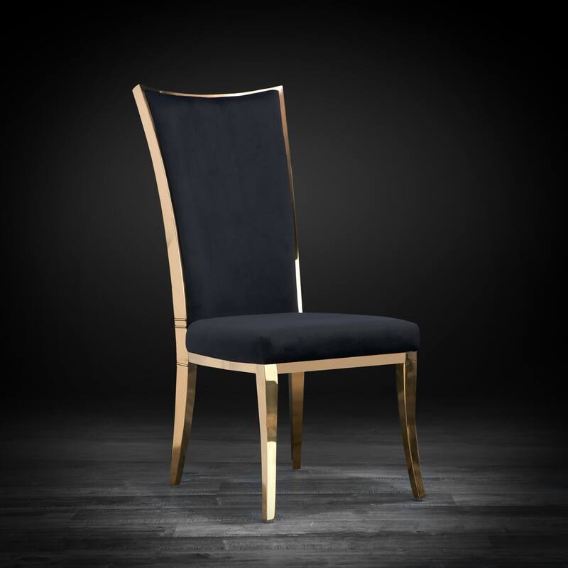 Massimo Titanium Gold Stainless Steel Dining Chair, Set of 2