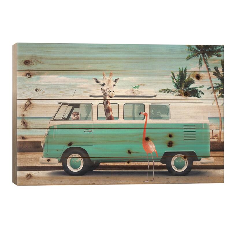 On The Road Print On Wood by Jonas Loose - Multi-Color - 18x26x1.5