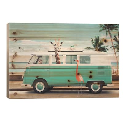 On The Road Print On Wood by Jonas Loose - Multi-Color