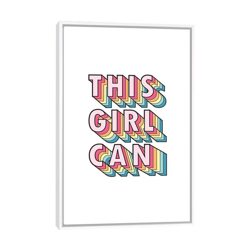 iCanvas "This Girl Can" by Emanuela Carratoni Framed Canvas Print - White - 48x32