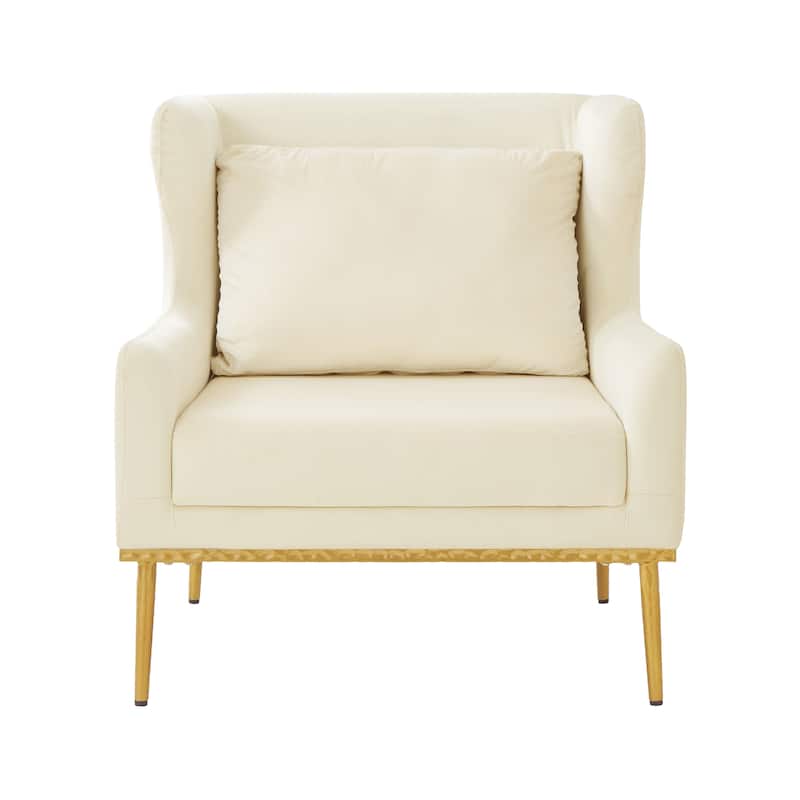 Christopher Knight Home - Modern Velvet Armchair Accent Chair with Iron Frame and High-Density Foam Cushion