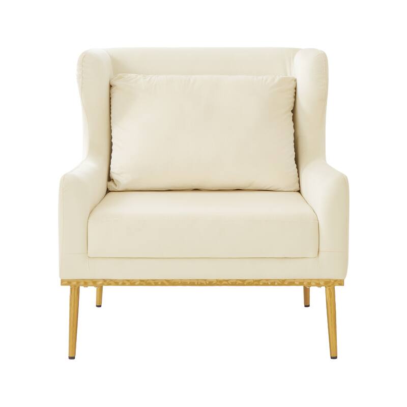 Modern Armchair Velvet Accent Chair Reading Chair Single Sofa Chair for Living Room, Bedroom, or Reading Corner