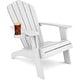 preview thumbnail 35 of 49, WINSOON HIPS Oversized Adirondack Chair with Cup-Holder White