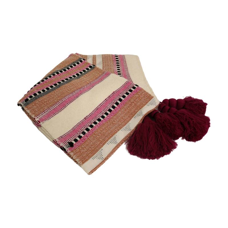 Home&Manor Handcrafted Wool & Cotton Throw Blanket Bed Bath & Beyond