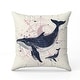 preview thumbnail 1 of 23, Whale and Petals Tales Throw Pillow26x26 Faux Suede Blue Pink