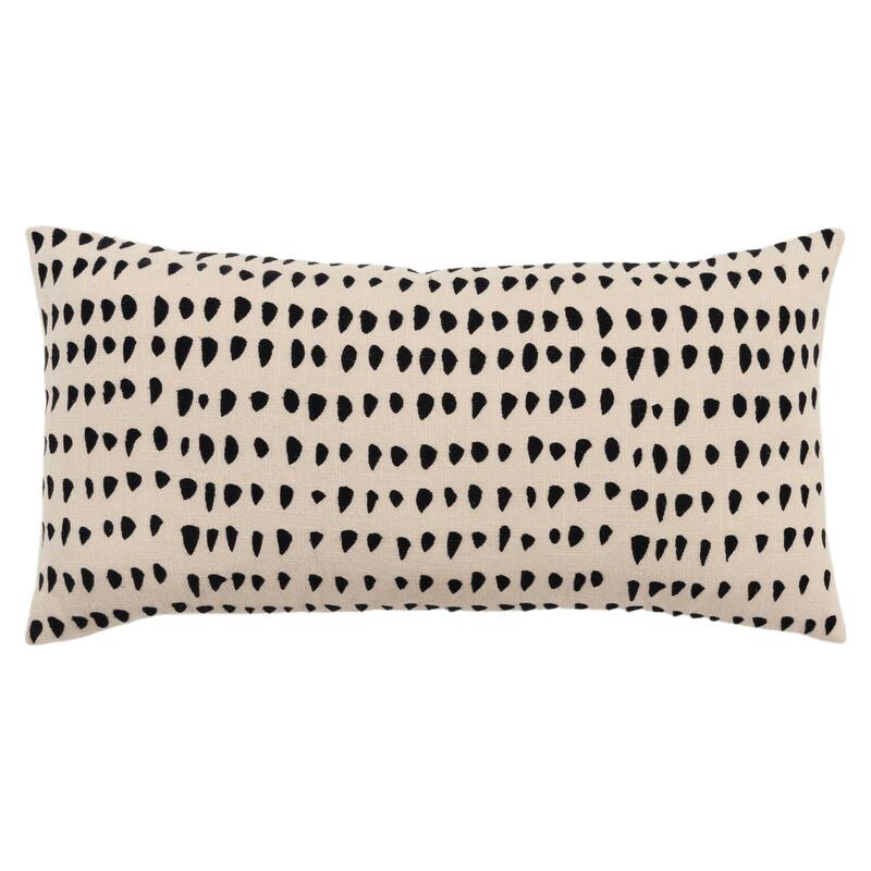 Rizzy Home Transitional Poly Filled Decorative Pillow 14"x26" - Black/Natural