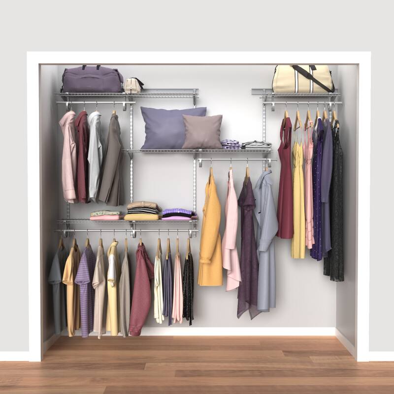ClosetMaid ShelfTrack 60-96 Inch Wide Wire Closet Organizer