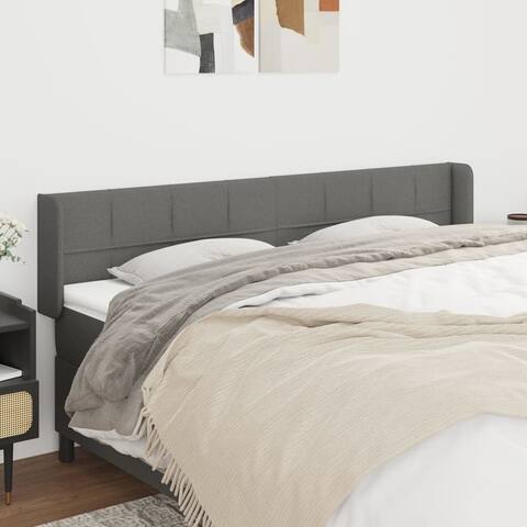 vidaXL Headboard with Ears Dark/Light Gray Fabric