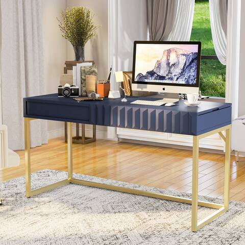 Furniture of America Bird Gold Frame 57-inch Lift-top Standing Desk