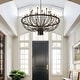 preview thumbnail 3 of 29, Modern Farmhouse Candle Chandelier Black Large Wagon Wheel Chandeliers