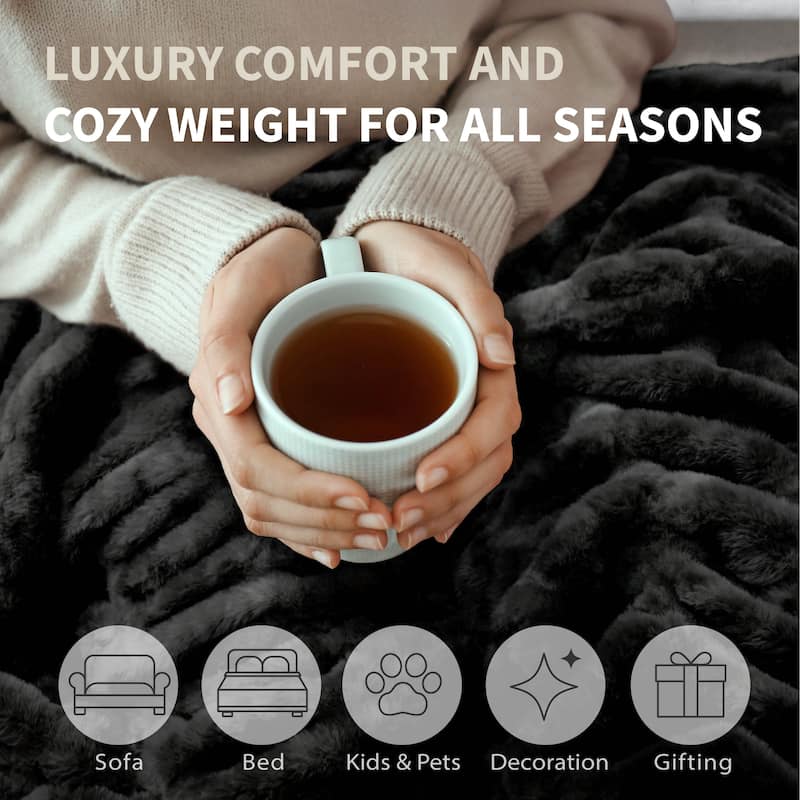 Soft Plush Faux Fur Fuzzy Throw