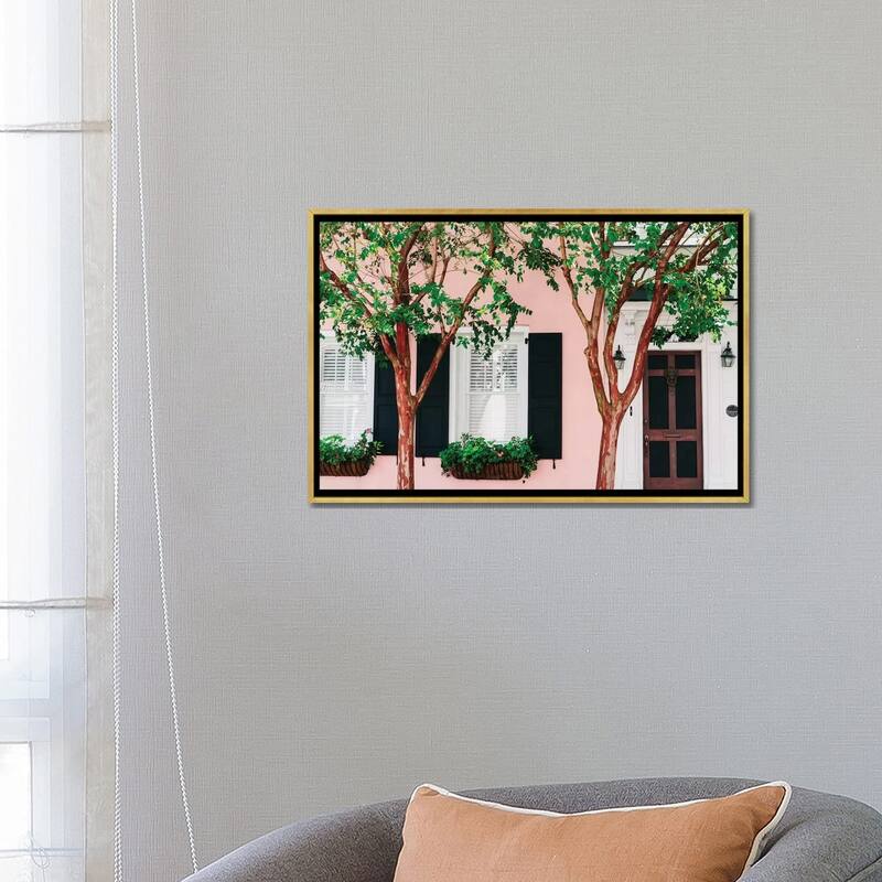 iCanvas "Charleston Pink XV" by Bethany Young Framed Canvas Print