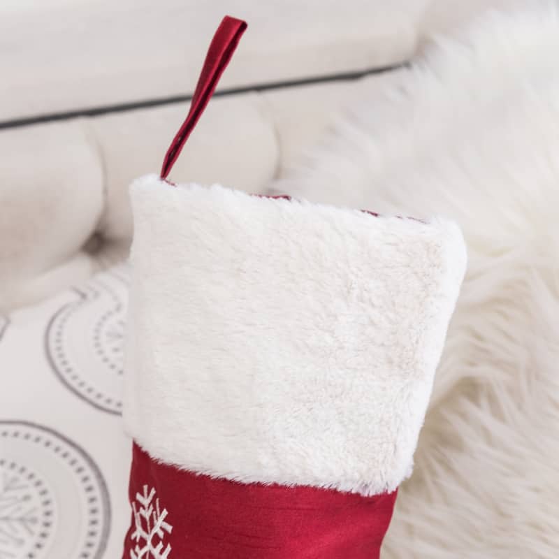 Homey Cozy Floral Velvet Embroidered Christmas Stocking