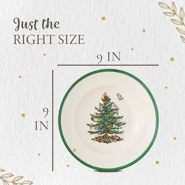 Spode Set of 4 Christmas Tree Soup Plates - 9 in