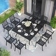 preview thumbnail 51 of 54, MAISON ARTS 9-Piece Patio Dining Set, 60 Inch Square Metal Table and 8 Metal Dining Chairs