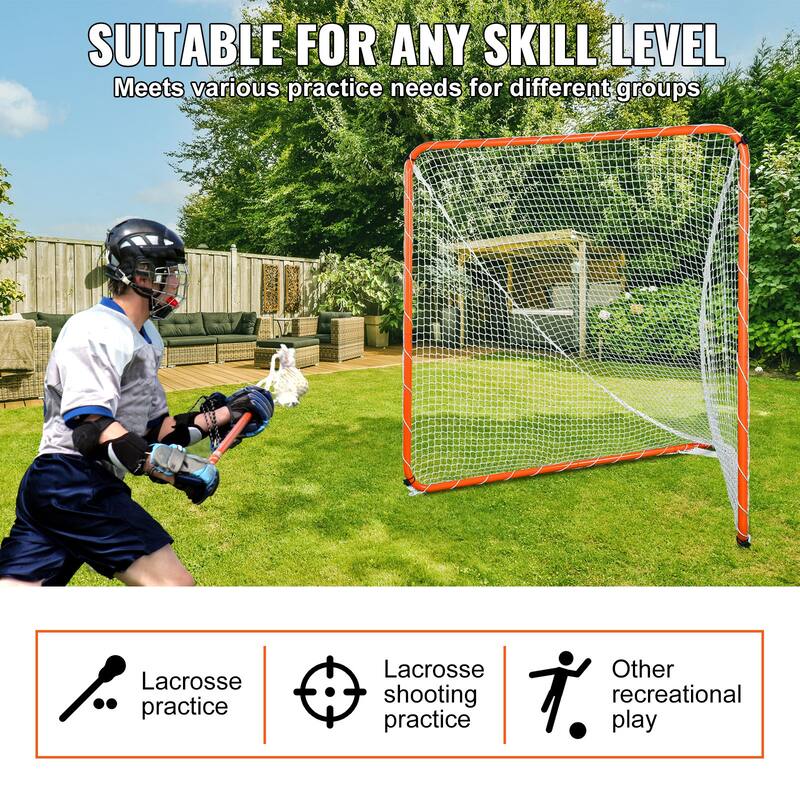 VEVOR Lacrosse Goal, Steel Frame Backyard Lacrosse Training Equipment