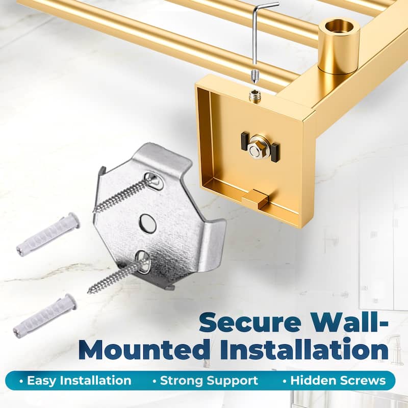 WOWOW Two Towel Holders Wall mounted Towel Rack