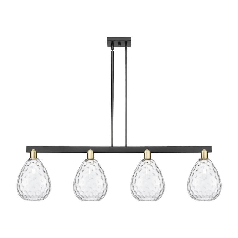 Innovations Lighting Endless Possibilities Arcadia - Waverly - 4 Light 51" Stem Hung Island Light - Clear/Black Antique Brass