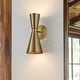 preview thumbnail 15 of 25, Rennnsan 2-Light Modern Industrial Cone Vanity Light in Brass/ Nickel Gold