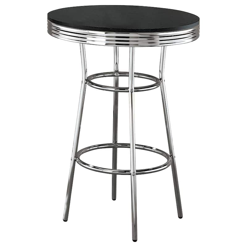 Retro Round 30-inch 1950's Bistro Pub Height Bar Table