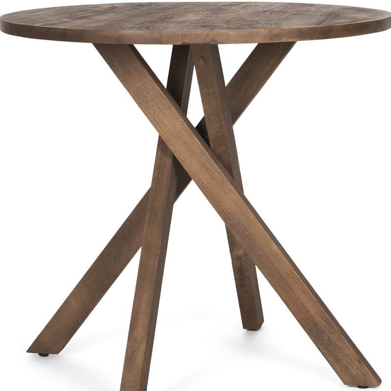 HomeRoots 32" Brown Solid Wood and Wood Tray Table - 32.00 in. x 30.00 in. x 32.00 in.